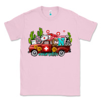 Bubblegum Pink cna nurse truck with cactus and sunflowers Classic Tee - AdoDesignShop