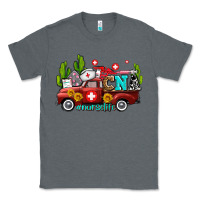 Charcoal Heather cna nurse truck with cactus and sunflowers Classic Tee - AdoDesignShop