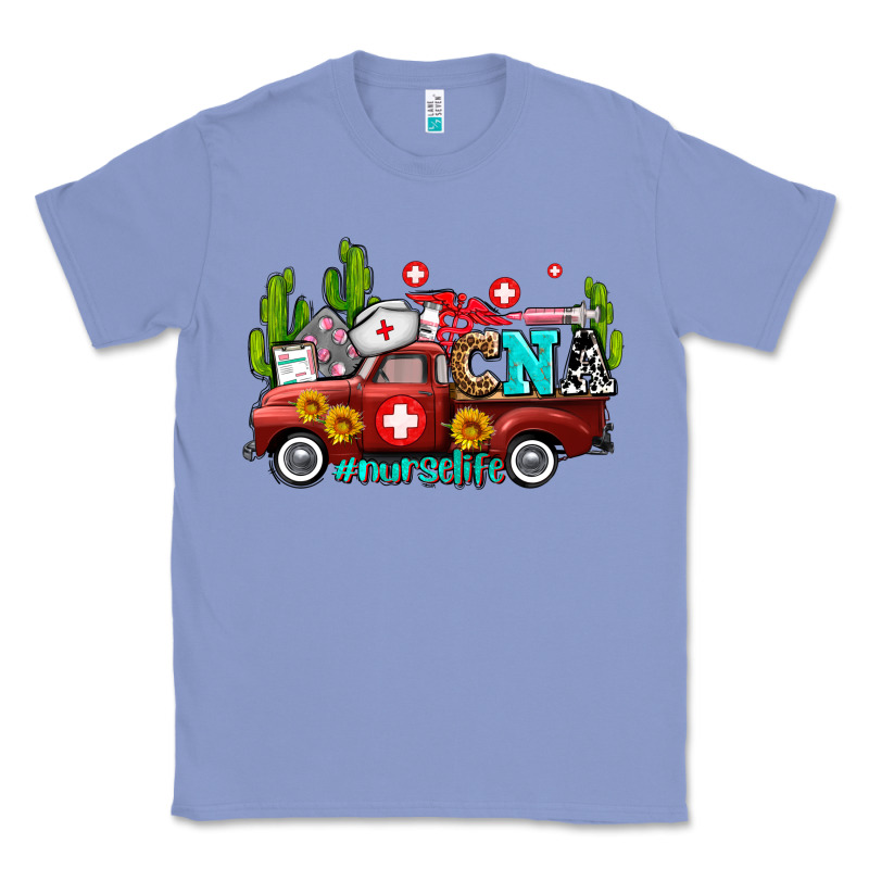 Cna Nurse Truck With Cactus And Sunflowers Classic Tee by AdoDesignShop | Teevron