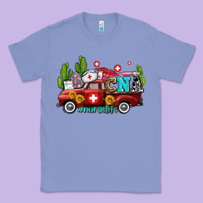 Cna Nurse Truck With Cactus And Sunflowers Classic Tee Designed By Adodesignshop
