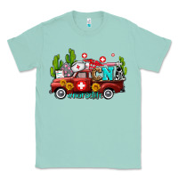 Seafoam cna nurse truck with cactus and sunflowers Classic Tee - AdoDesignShop
