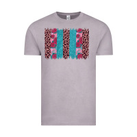 Valentines Day Leopard Rose Glitter Brush Stoke Vintage Tee | Teevron
