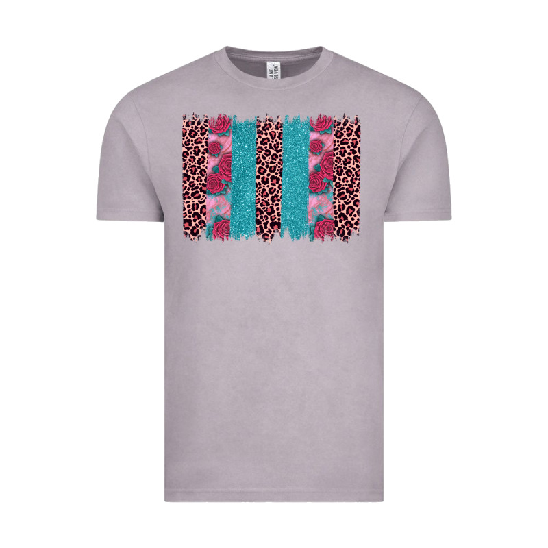 Valentines Day Leopard Rose Glitter Brush Stoke Vintage Tee by JahusDesignShop | Teevron
