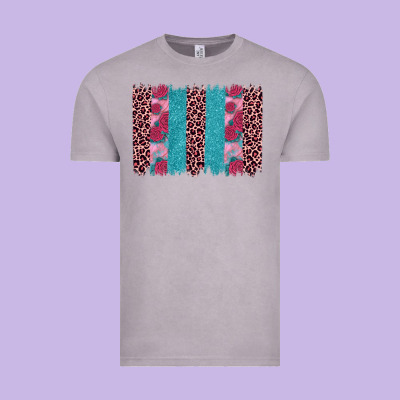 Valentines Day Leopard Rose Glitter Brush Stoke Vintage Tee Designed By Jahusdesignshop