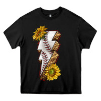 Black sport baseball  lightning bolt Heavy Core Tee - texasbilliewilder