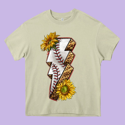 Sport Baseball  Lightning Bolt Heavy Core Tee Designed By Texasbilliewilder