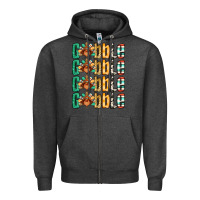 Charcoal Heather Gobble till you wobble Thanksgiving turkey Zipper Hoodie - NancyCooperArtShop