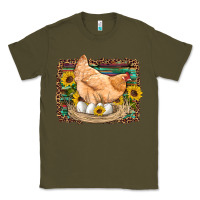Army Green western farm chicken coop animals eggs sunflowers leopard serape woode Classic Tee - Artiststas