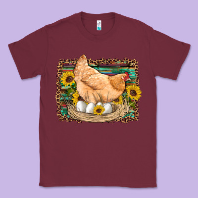 Western Farm Chicken Coop Animals Eggs Sunflowers Leopard Serape Woode Classic Tee Designed By Artiststas