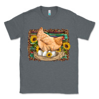Charcoal Heather western farm chicken coop animals eggs sunflowers leopard serape woode Classic Tee - Artiststas