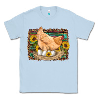 Dusty Blue western farm chicken coop animals eggs sunflowers leopard serape woode Classic Tee - Artiststas