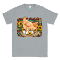 Heather Grey western farm chicken coop animals eggs sunflowers leopard serape woode Classic Tee - Artiststas