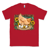 Red western farm chicken coop animals eggs sunflowers leopard serape woode Classic Tee - Artiststas