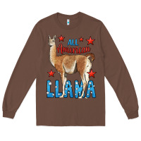 Chestnut All American Llama Long Sleeve Tee - LillyAllenDesigns