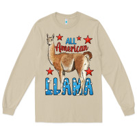 Mushroom All American Llama Long Sleeve Tee - LillyAllenDesigns