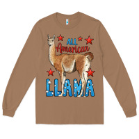 Toasted Coconut All American Llama Long Sleeve Tee - LillyAllenDesigns