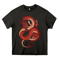 Asphalt red dragon Heavy Core Tee - RanaPortraitStore
