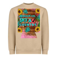 Raised 90's Country Guitar Cactus Sunflower's 12 Oz Can Cooler (regula Heavyweight Sweatshirt | Teevron
