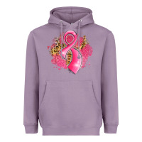 Lavender breast cancer awareness ribbon with glitter pink l Heavyweight Hoodie - LillyAllenDesigns
