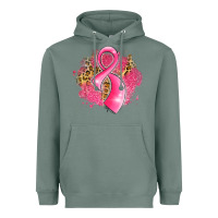 Sage breast cancer awareness ribbon with glitter pink l Heavyweight Hoodie - LillyAllenDesigns
