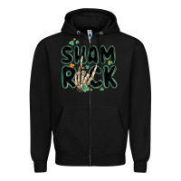 Black sham rock Zipper Hoodie - MaliasSmallBusiness