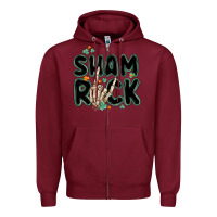 Burgundy sham rock Zipper Hoodie - MaliasSmallBusiness