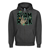 Charcoal Heather sham rock Zipper Hoodie - MaliasSmallBusiness