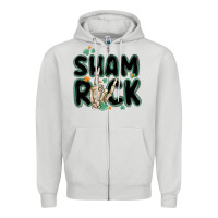 Dove Grey sham rock Zipper Hoodie - MaliasSmallBusiness