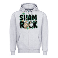 Heather Grey sham rock Zipper Hoodie - MaliasSmallBusiness