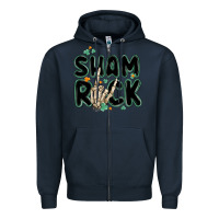 Navy sham rock Zipper Hoodie - MaliasSmallBusiness