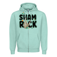 Seafoam sham rock Zipper Hoodie - MaliasSmallBusiness