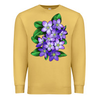 Antique Gold Mayflower Plant Illustrations Premium Sweatshirt - LillyAllenDesigns