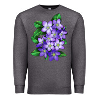 Charcoal Heather Mayflower Plant Illustrations Premium Sweatshirt - LillyAllenDesigns