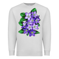 Dove Grey Mayflower Plant Illustrations Premium Sweatshirt - LillyAllenDesigns
