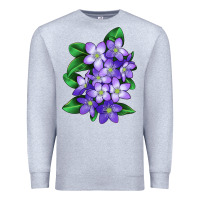Heather Grey Mayflower Plant Illustrations Premium Sweatshirt - LillyAllenDesigns