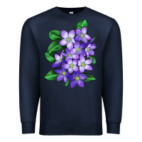 Navy Mayflower Plant Illustrations Premium Sweatshirt - LillyAllenDesigns