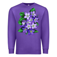 Purple Mayflower Plant Illustrations Premium Sweatshirt - LillyAllenDesigns