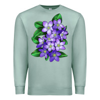 Seafoam Mayflower Plant Illustrations Premium Sweatshirt - LillyAllenDesigns