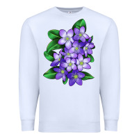 White Mayflower Plant Illustrations Premium Sweatshirt - LillyAllenDesigns