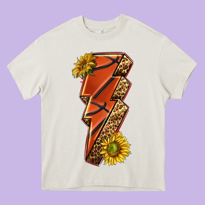 Sport Basketball Lightning Bolt Heavy Core Tee Designed By Texasbilliewilder