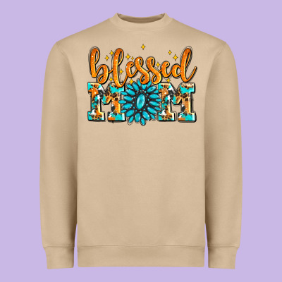 Blessed Mom With Gemstone Heavyweight Sweatshirt Designed By Adodesignshop