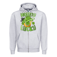 Heather Grey howdy go lucky st patrics day Zipper Hoodie - MaliasSmallBusiness