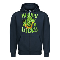 Navy howdy go lucky st patrics day Zipper Hoodie - MaliasSmallBusiness