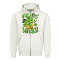 Oatmeal Heather howdy go lucky st patrics day Zipper Hoodie - MaliasSmallBusiness