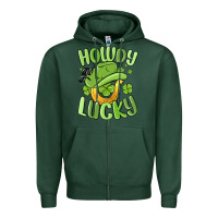 Sports Green howdy go lucky st patrics day Zipper Hoodie - MaliasSmallBusiness