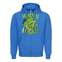 True Royal howdy go lucky st patrics day Zipper Hoodie - MaliasSmallBusiness