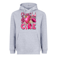 Heather Grey cheer for the cure breast cancer Heavyweight Hoodie - LillyAllenDesigns