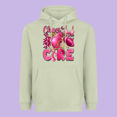 Cheer For The Cure Breast Cancer Heavyweight Hoodie Designed By Lillyallendesigns