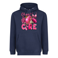 Navy cheer for the cure breast cancer Heavyweight Hoodie - LillyAllenDesigns