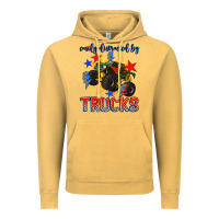 Vintage Mustard easily distracted by trucks Vintage Hoodie - AdoDesignShop